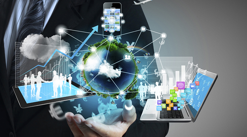 Technology in the hands of businessmen